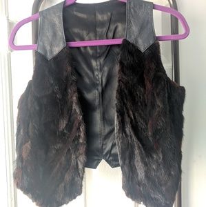 Vintage Leather Fur Vest